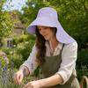 Summer Sun Protection Bucket Hat, Foldable Breathable Mesh Fisherman Hat, Ventilation Large Brim Hat with Detachable Neck Shawl for Outdoor Summer