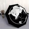 1pc Cats YinYang Automatic Open 8-Rib Windproof Umbrella, Travel & Commuting, Suitable for All Seasons