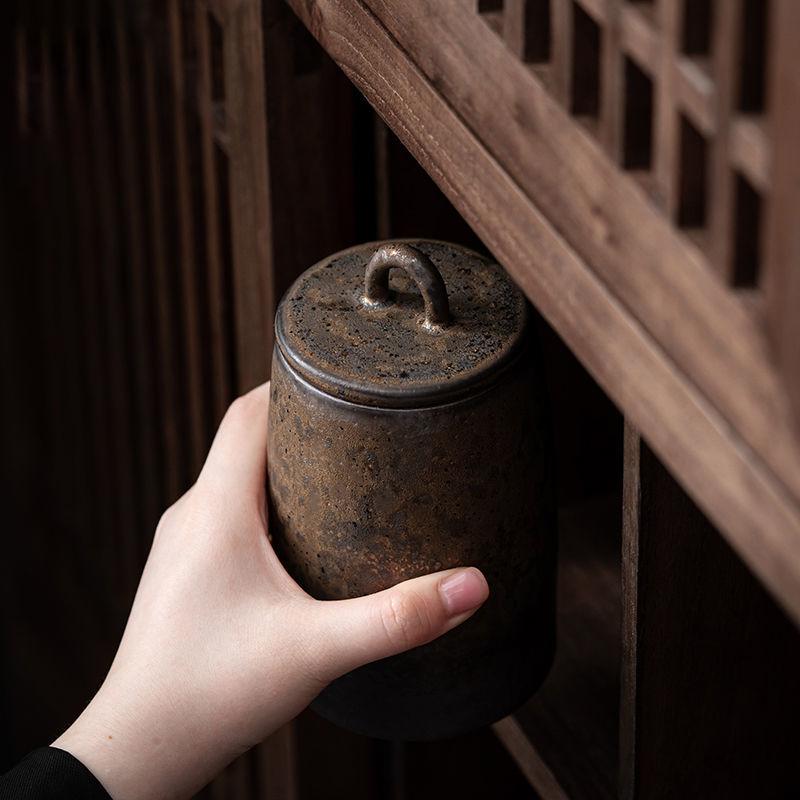 Modern Gilt Ceramic Tea Caddy Kitchen Seal Moisture-proof Storage Bottle Coffee Bean Tea Caddy Storage Container Home Decoration