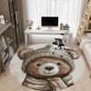 1pc Winter Bear Cute Office Round Area Rug, Indoor Mat Suitable ForOffice, Under Office Chairs Bedroom Living Room Home Decor, Room Deco, D002