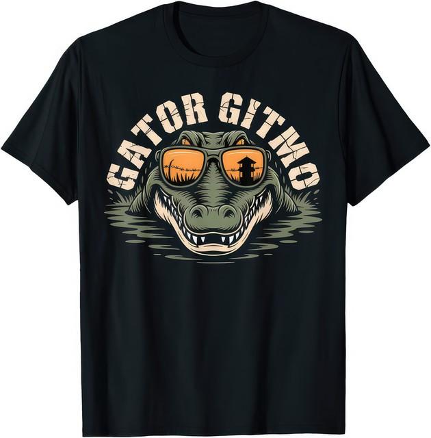 Gator Gitmo Alligator Sunglasses Watercolor Funny Gator Graphic T-Shirt L