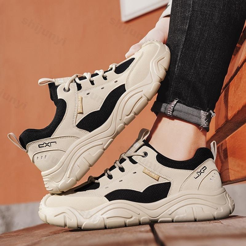 Fashion Men's Casual Sports Shoes 2025 Spring New Mesh Breathable Comfortable Thick Sole Shoes Fashion Versatile Low Top Chunky sneakers