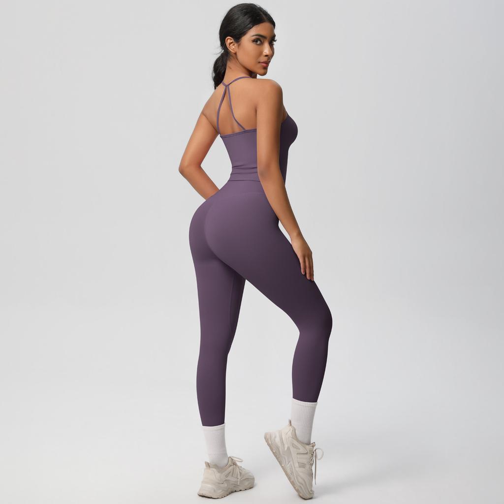 Shaving And Quick Drying Yoga Clothes, Sexy And Beautiful Back, Tight Fitting Sports Bra Set, Outdoor Running And Fitness Two-Piece Set For Women