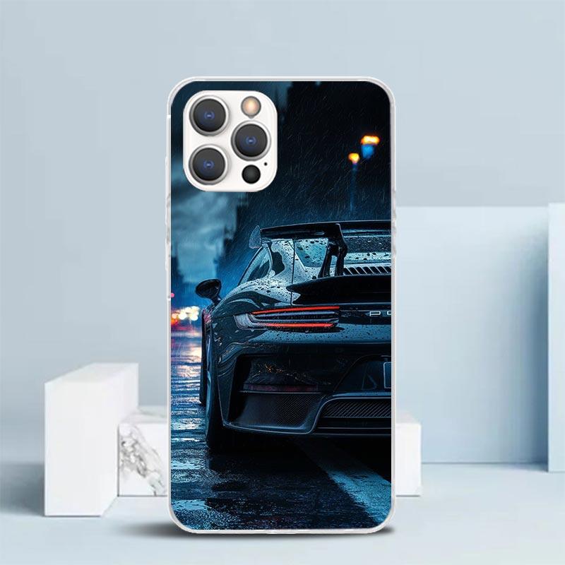 Sports Car 911 Soft Cover for iPhone 16 17 Air 15 14 Pro Max 16E Phone Case 13 Mini 12 11 7 SE 8 Print Pattern Fit Cases 16 17 A