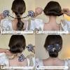 Pearl Peacock High-End Headbands Updo For Women Girls Party Meatball Head Hair Accessories