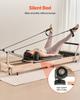 VEVOR Foldable Pilates Reformer, Wooden Pilates Workout Machine for Home Gym Studio Use, Pilates Bed with Dual Resistance- Spring & Cord
