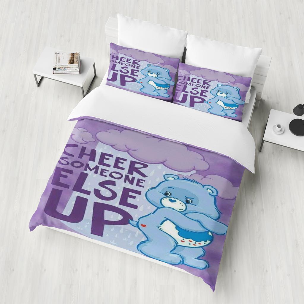 Care Bears Anime Bedding Set Duvet Cover 1009 Polyester Suitable For Children And Adults 3-Piece Set