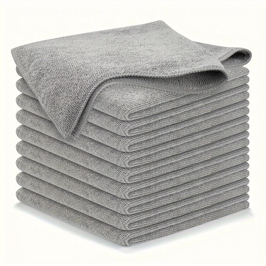 5/10/20pcs Cleaning Cloths Kitchen Towel, Ultra-fine Fiber Light Gray Cleaning Cloth Set, Absorbent, Soft and Stain-removing