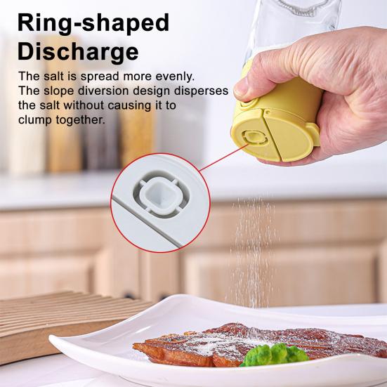 Glass Salt Dispenser Set with 0.5g Portion Control Airtight Seasoning Jars for Low-Sodium Diets 180ml Moisture-Proof Easy-Fill Spice Container