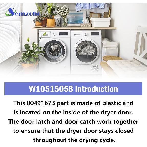00491673 Dryer Door Latch Compatible With Bosch Dryers Replaces 00491673 EA3472320, PS3472320, PS8722573, PD00025171, EAP8722573