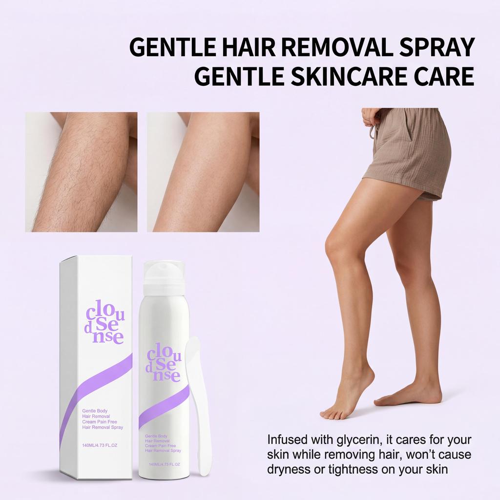 AMZ Spray Delicato per la Depilazione per Donne e Uomini Corpo Gamba Braccio Ascella Formula Delicata Facile da Usare Portatile 140ml