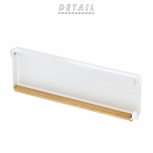 Yamazaki Tosca One-Hand Cut Magnetic Kitchen Paper Holder, White, Approx. W30.5 X D2.5 X H9.5cm, 3530
