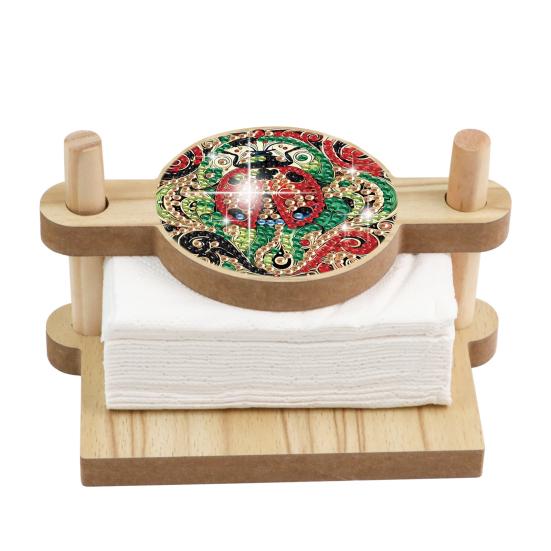 Yousheng DIY Paper Towel Holder Wood Tabletop Napkin Holder Faux Diamond Art Craft Project Gift for Friends Family Fun Home B 1280₽