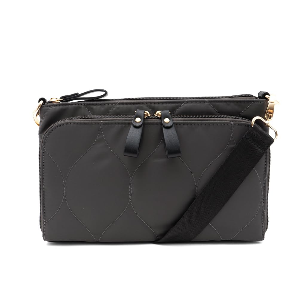

Vita Felice Quilted Nylon Shoulder Bag for Women [VITAFELICE] sib-20031z (Charcoal)