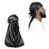 Seidiges Durag-Set für Männer und Frauen, Premium-Satin-Deluxe-Durag schwarz