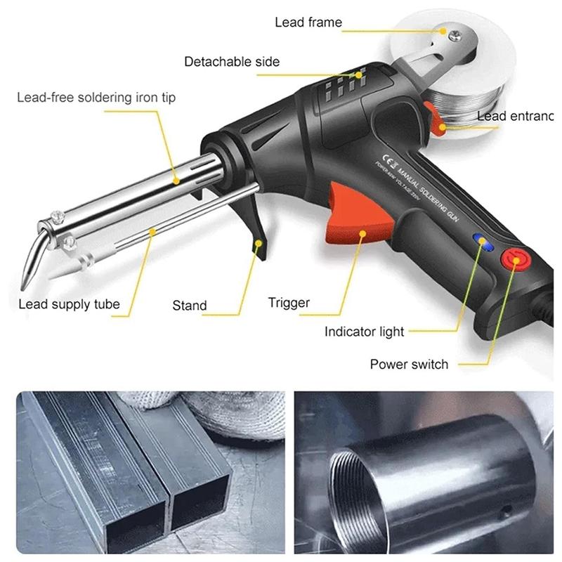 

SHGO-Internally Heated Industrial Welding Tools, 110V Handheld Welder, Automatic Industrial-Grade Welding Tool (US) чорний