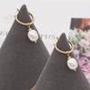 EVISPOL Pearl Pendant Hoop Earrings for Women Christmas Jewelry Golden Color Stainless Steel Huggie Hoops Earring Jewelry Bijoux