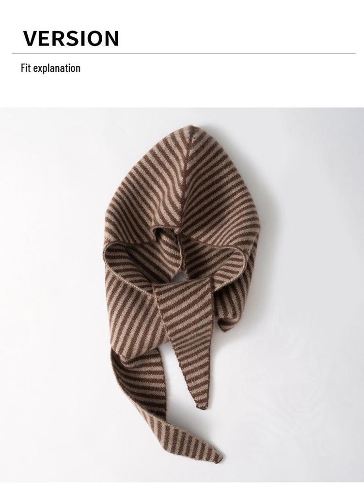 Women's Chunky Knit Cashmere Hat - Korean Style, Warm Versatile Outdoor Face Slimming Winter Headwear