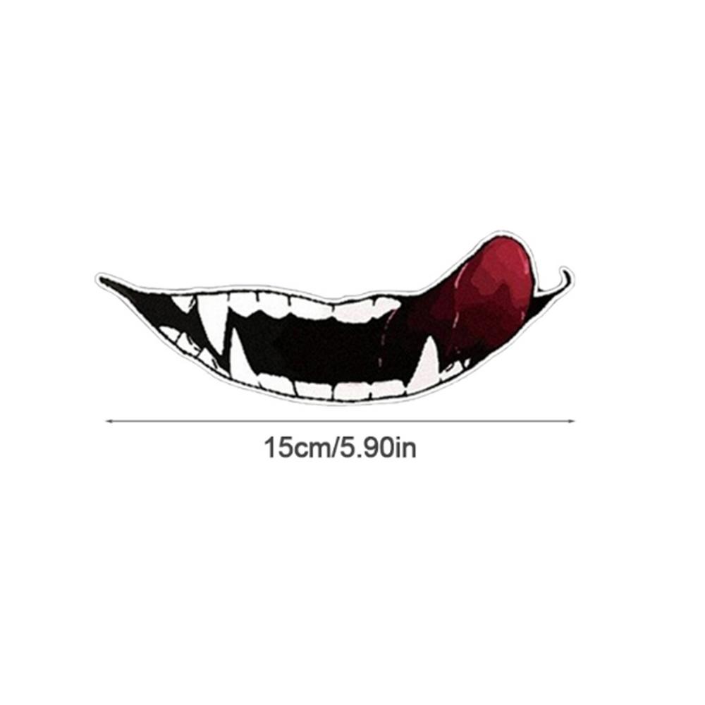 Motorcycle Hat Stickers Evil Smile Large Mouth Self Adhesive Hockey Hat Sticker Funny Car Accessories Vehicle Sticker Decoration