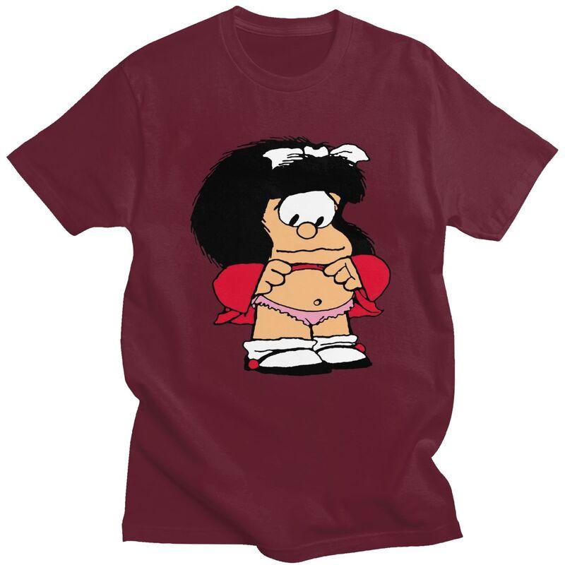 Custom Cool Quino Comic Cartoon Mafalda T Shirt Men Short Sleeves 100 Cotton Tshirt Tees Fashion Tshirt