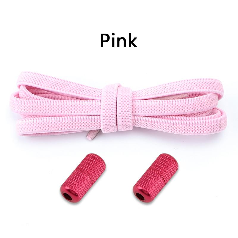 No Tie Shoelaces Metal Lock Flat Elastic Shoe Laces Sneakers Kids Adult Shoelace Flower Noodle Capsule Buckle Shoes Accessories