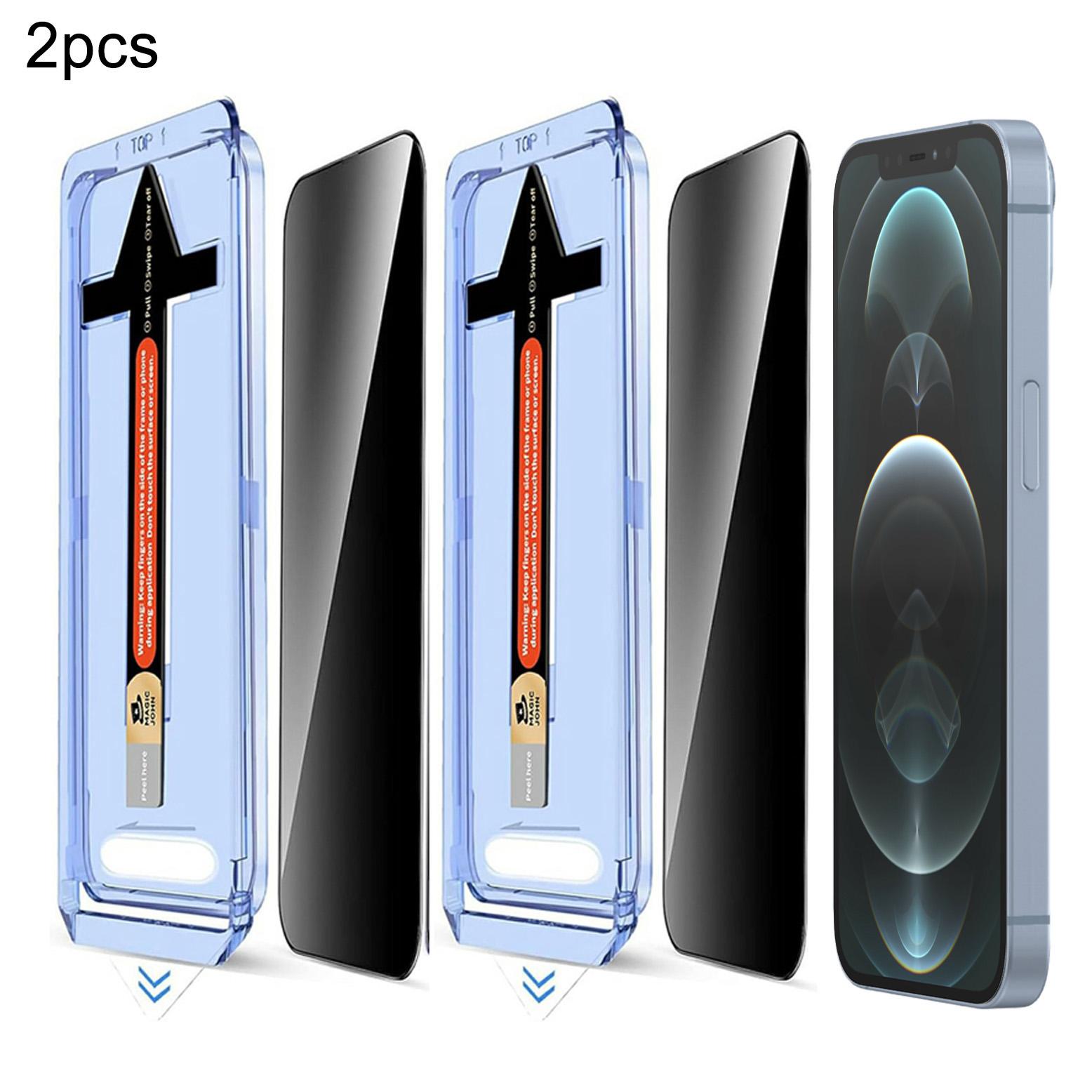 

2 Sets For iPhone 12 Pro Max Anti Spy Tempered Glass Screen Protector with Automatic Dust Removal Tool Type A