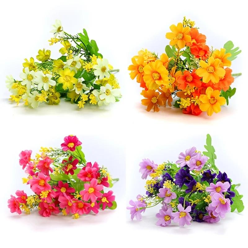 1pc Lifelike Daisy Bouquet with Multi-Head Design - Elegant Faux Flowers for Home Decor & Special Events, Ideal for Wedding