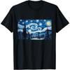 Snowy Winter Christmas Starry NIght Painting Art T-Shirt(1)