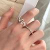 Sweet Layered Wave Twist Adjustable Women's Ring - Trendy Finger Jewelry