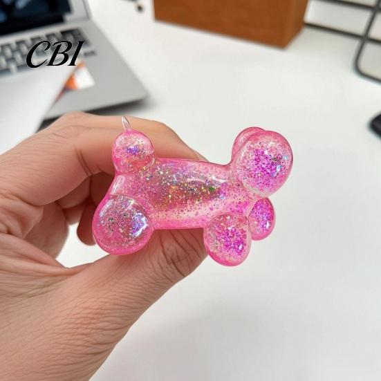 Dog Sensory Toy Stress Relieving Balloon Toy, Soft Glitter Squeeze Clear Puppy Fidget for Anxiety Relief