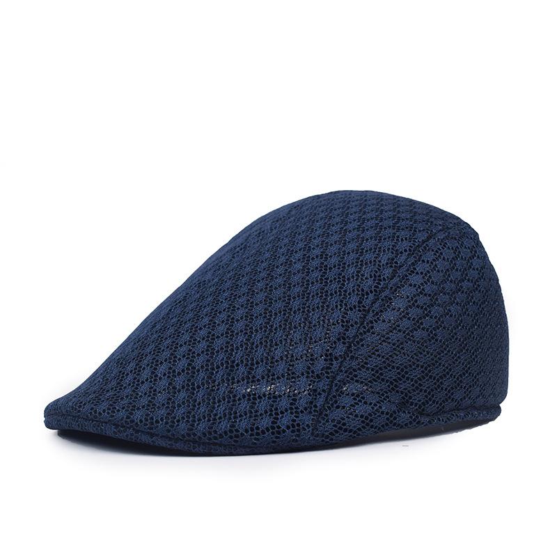 Men Breathable Mesh Flat Cap Summer Ivy Cap for Elderly Men Vintage Gatsby Hat Outdoor Work Sun Cabbie Cap Driving Newsboy Cap