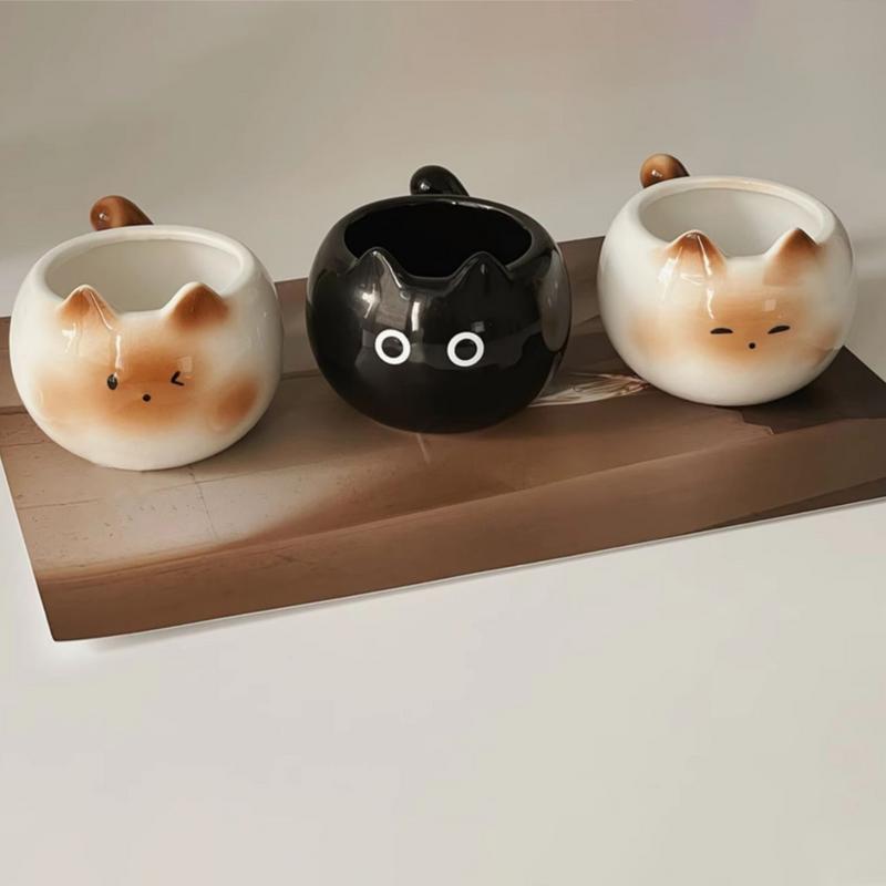Cat Tea Mug Kitten Coffee Mug Tea Cup Cute Water Tumbler Large Caliber Drinking Cup Cappuccino Cup Coffee Tea Milk Mug Water Cup