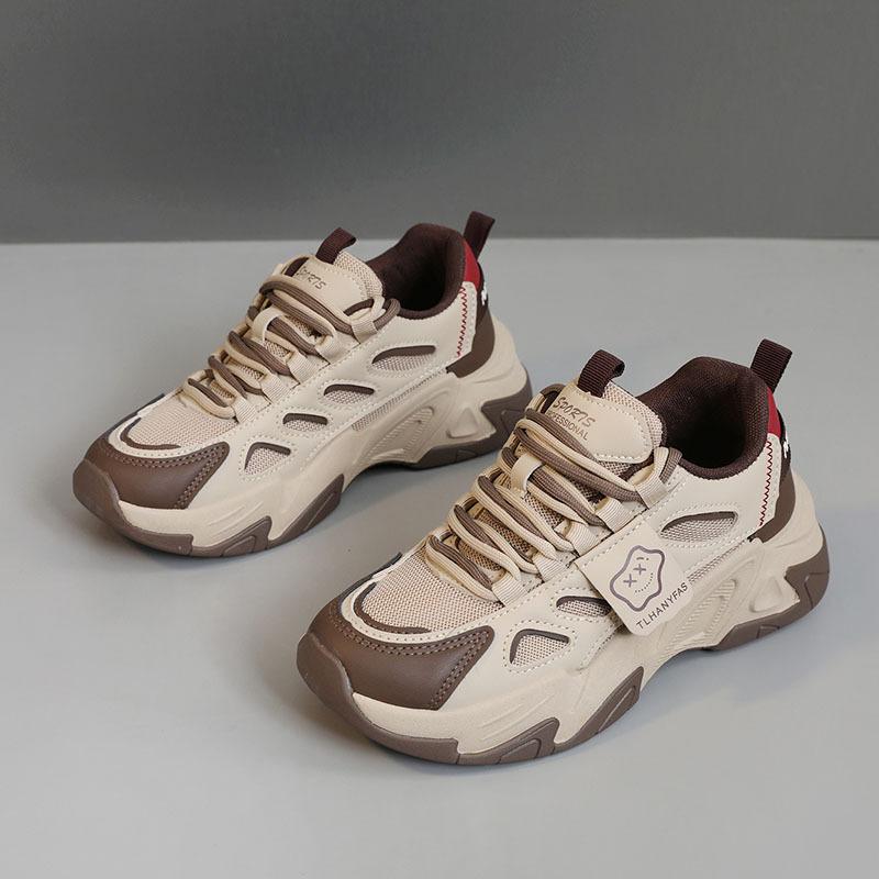 

QZH new summer and autumn casual mesh color matching thick-soled wear-resistant student college board shoes 40 коричневий