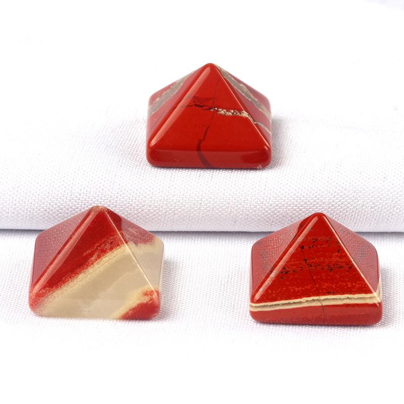Natural Crystal Gold Letter Cross Pyramid Ornament