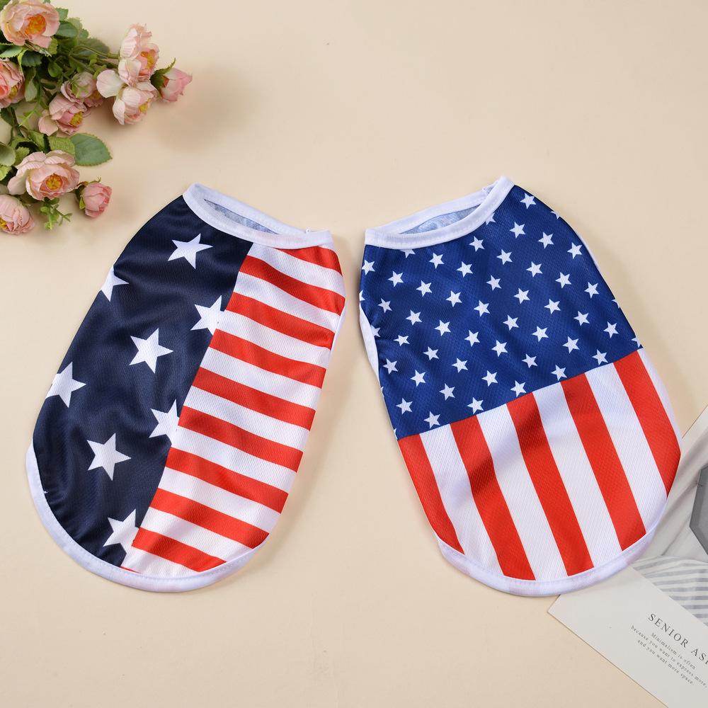 Summer National Flag Dog Vest - Thin & Breathable, Perfect for Independence Day Celebrations
