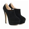 Women Ankle Boots Autumn Winter Flock Ultra High Heels Platform Pumps Stiletto Ladies Sexy Black Short Boots Shoes Plus Size 44