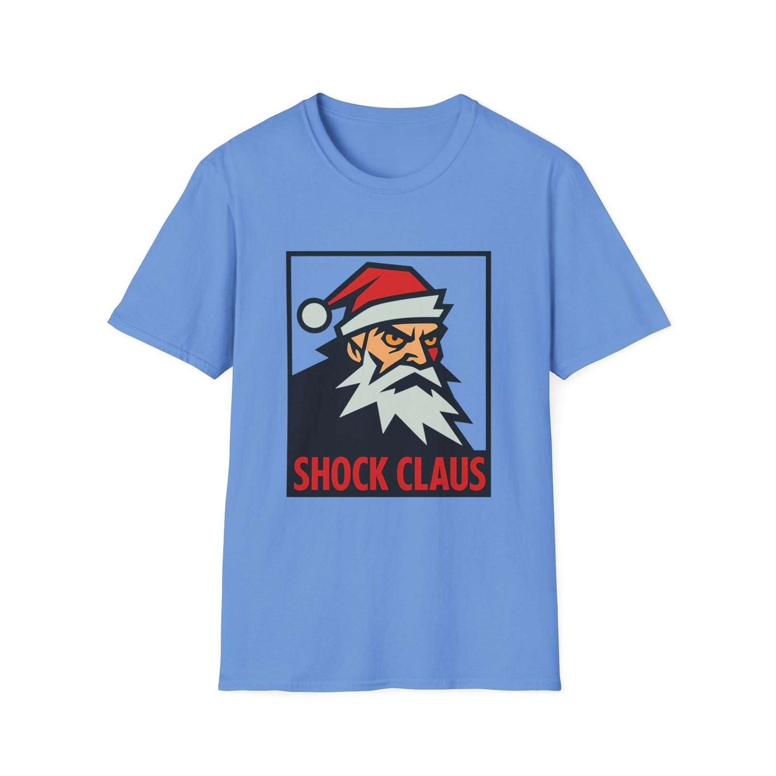 Unisex Softstyle T-Shirt Mens Womens Tees Top Shock Claus Lightning Beard Crooked Hat Christmas M