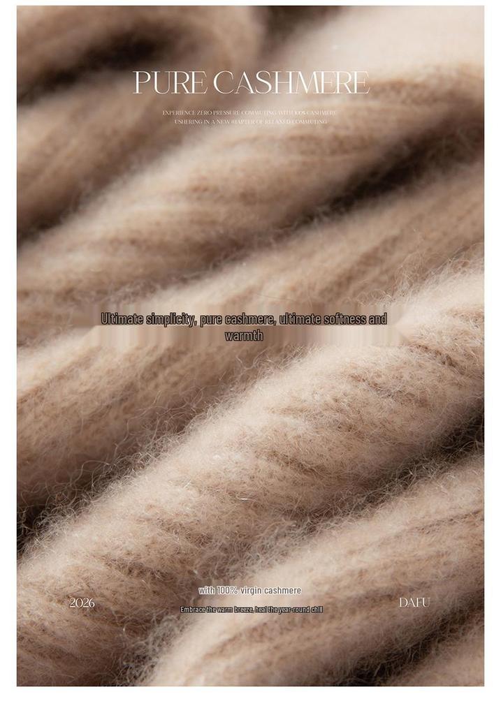 Women's Slim Fit Pure Cashmere High Neck Pullover Sweater - Autumn/Winter Collection