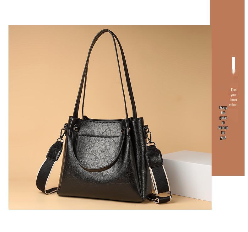 High-End Versatile Retro Women's Large Capacity Bucket Handbag - Winter Style Single Shoulder Crossbody
