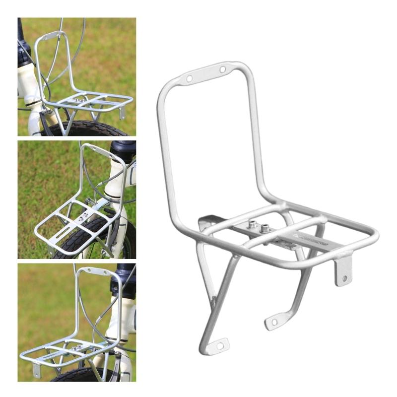 Folding Bike Front Rack Aluminum Alloy Front Bicycle Pannier Rack Light Weight Luggage Carriers for Commuting and Travel