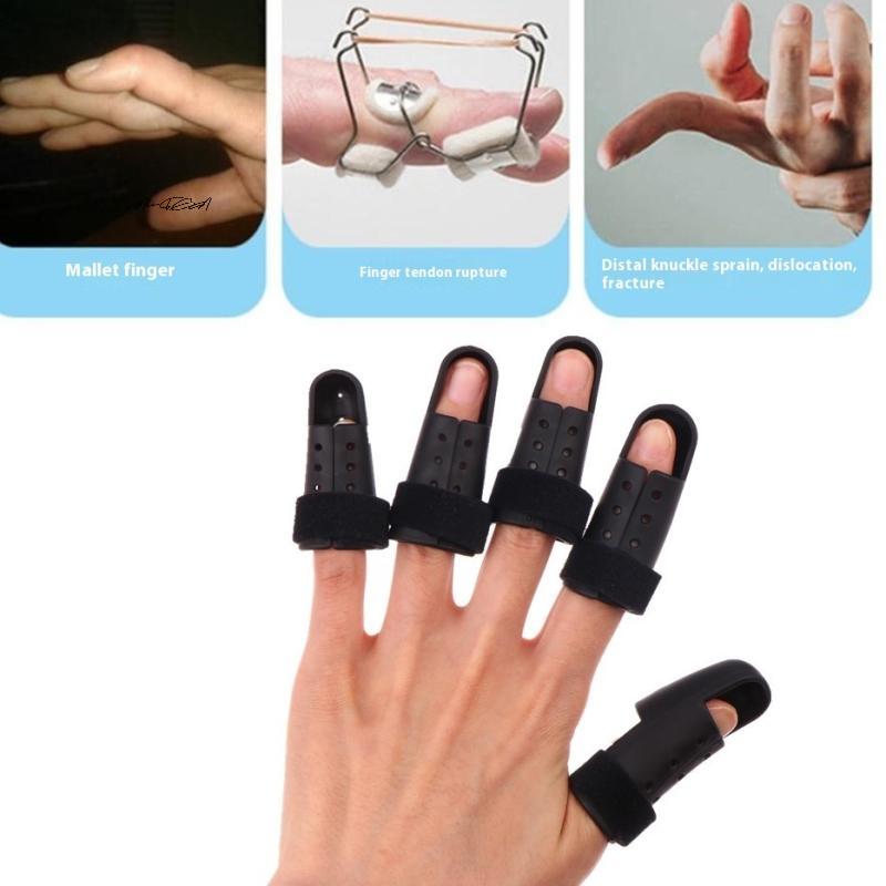 Black Adjustable Finger Splint Brace Support Protector for Arthritis Joint Pain Relief Injury - Finger Support Brace
