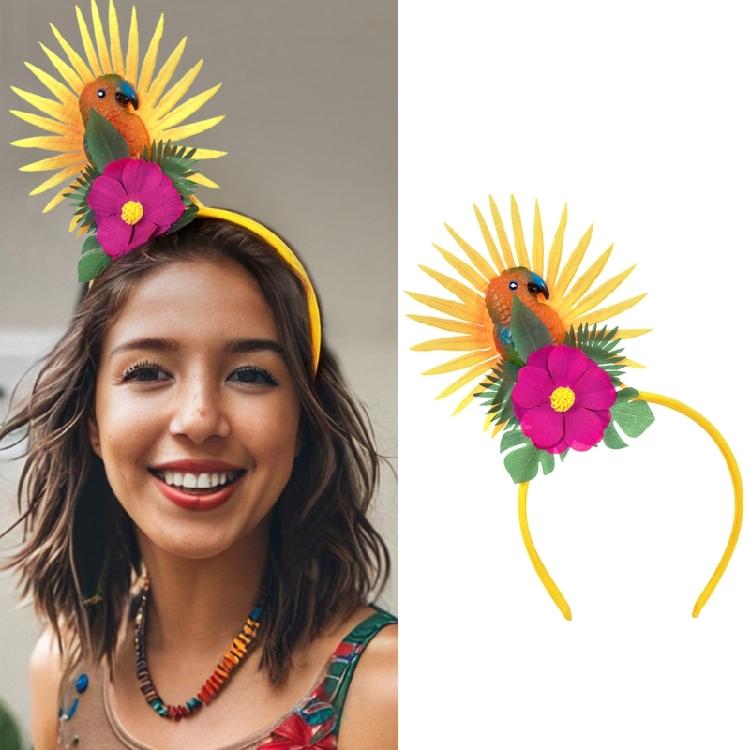 Light weight Electronic Flower Headbands Parrots Festival Celebration Hairband for Special Occasion