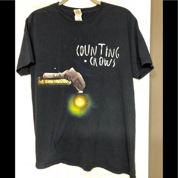 Counting Crows Tour Band Black Short Sleeve Cotton T-shirt Unisex VM6913 S
