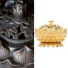 Alloy Craving Censer Incense Burning Flower Base Buddhist Supplies Home Decoration(Golden)