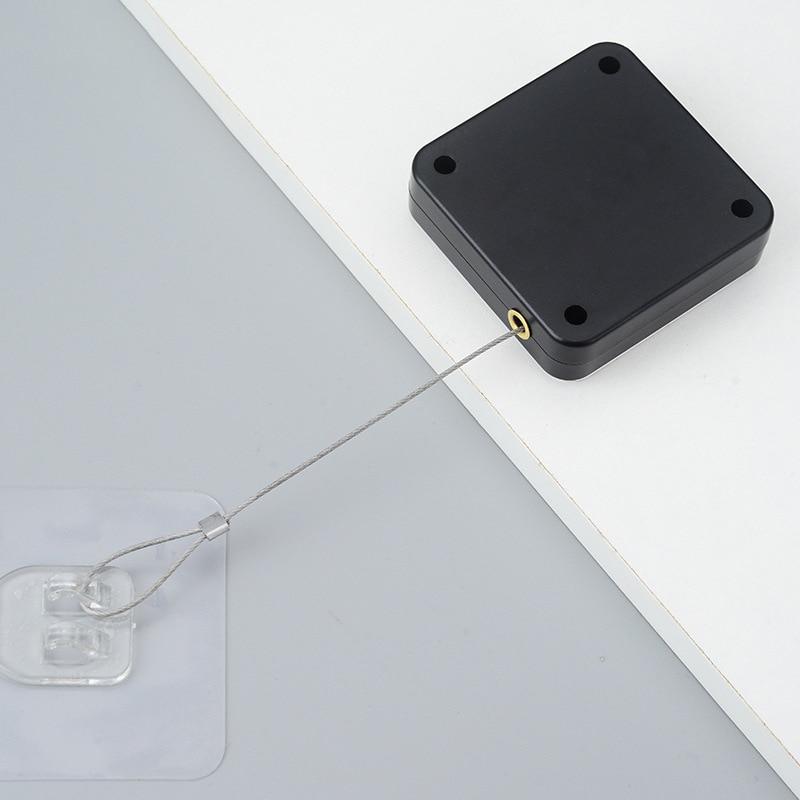 1pc Black Punch Free Automatic Sensor Door Closer Automatic Shutdown Device Non Punching Telescopic Sliding Door Device