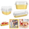 Mini Formas de Bolo com Tampas Copos de Alumínio para Assar Copos de Papel Descartáveis Suportes para Copos de Muffin Brownie Pudim Sobremesa de Cozinha