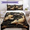 Koi Fish Bedding Set Breathable Duvet Cover with Pillowcases Decorative Bed Linen for Bedroom Home Decoration Birthday Gift