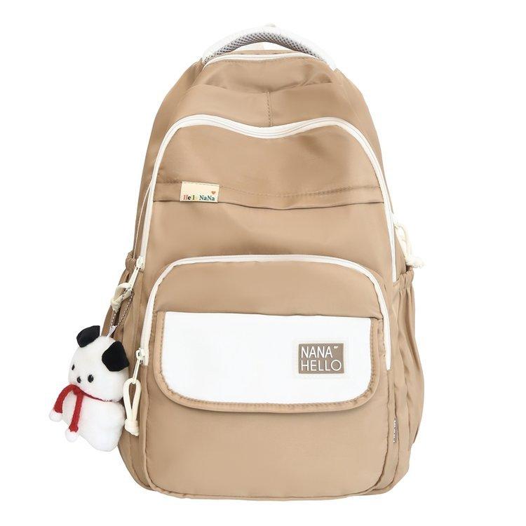Schoolbag Korean version ins campus style solid color simple fashion versatile large capacity schoolbag junior high school student backpack