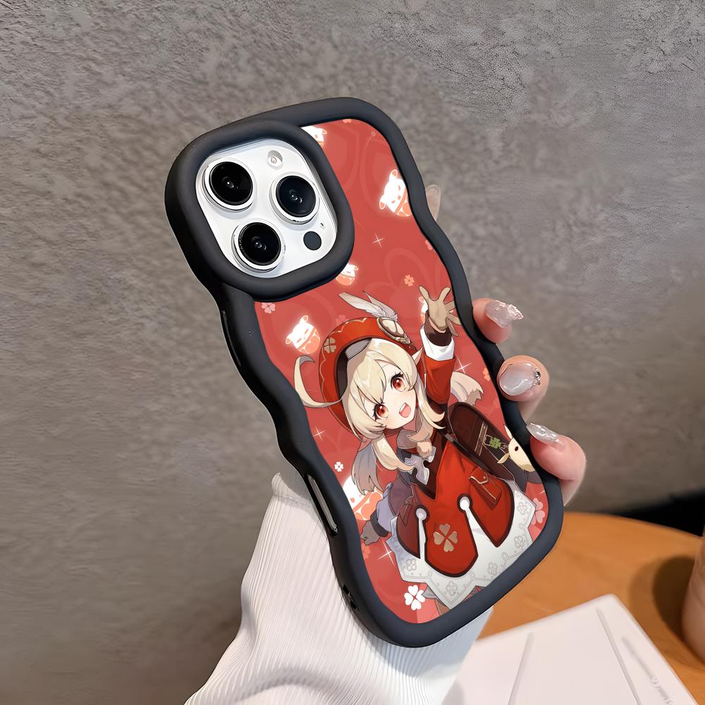 

Game GI Klee Mobile Phone Case for iPhone 17 16 15 14 13 12 11 Air Pro Max Plus Wavy Edge TPU Colorful Cover Cover Pretty Luxury iPhone 16 Pro