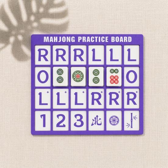 Huaqianguhh Mahjong Practice Board with RLO Charleston Guide & 24 Slots, 3D Printed Solo Trainer, American Strategy Aid for Home Learning Beginners